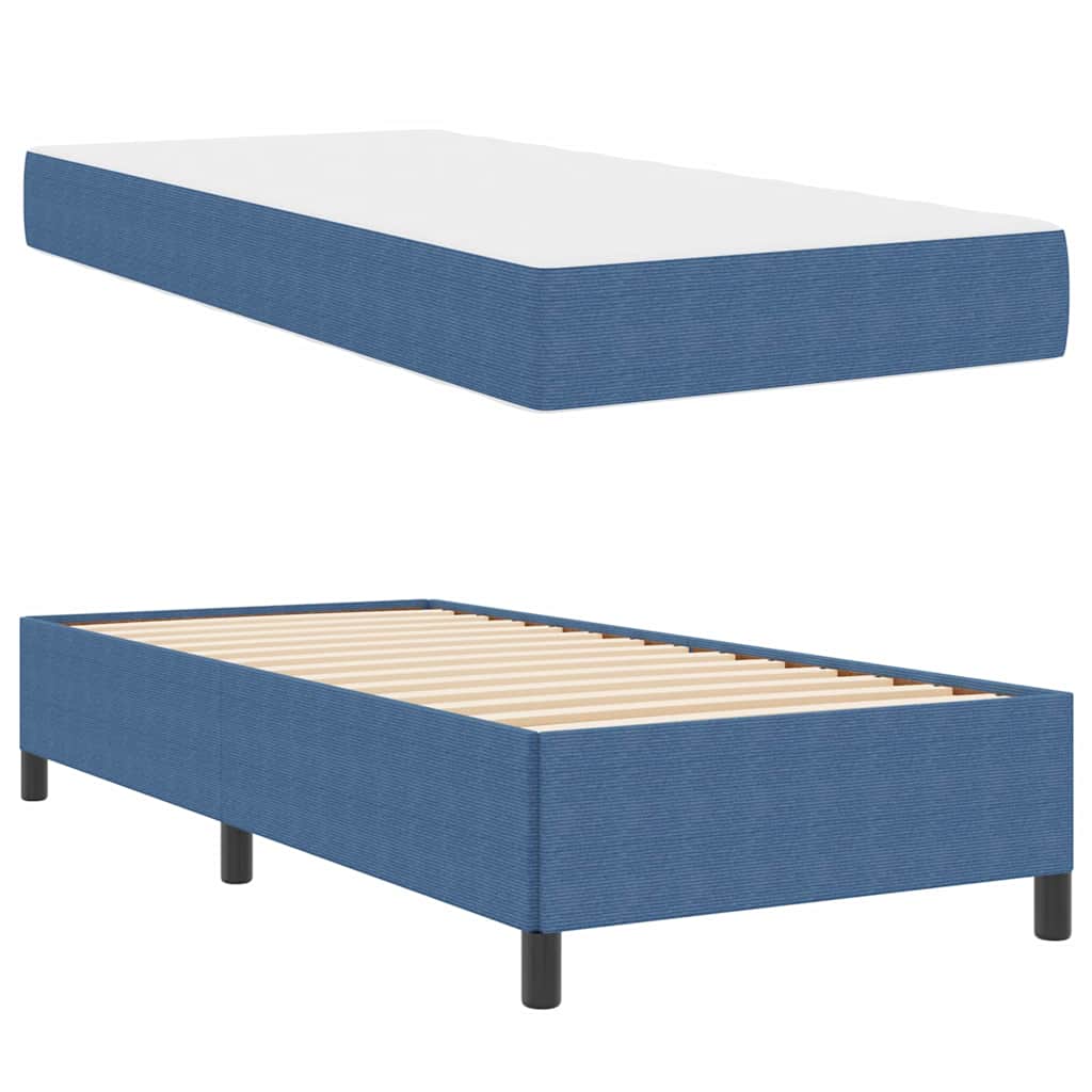 Bedframe Katoenen Stof 90 x 190 cm Blauw