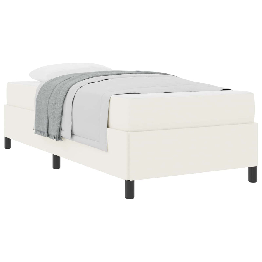 Bedframe Met Matras Stof 90 x 200 cm Crème