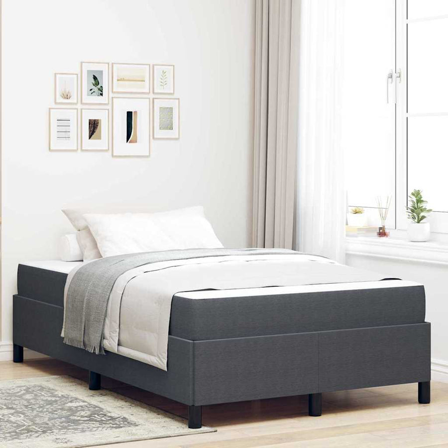 Bedframe Donkergrijs 120 x 190 cm Katoenen stof