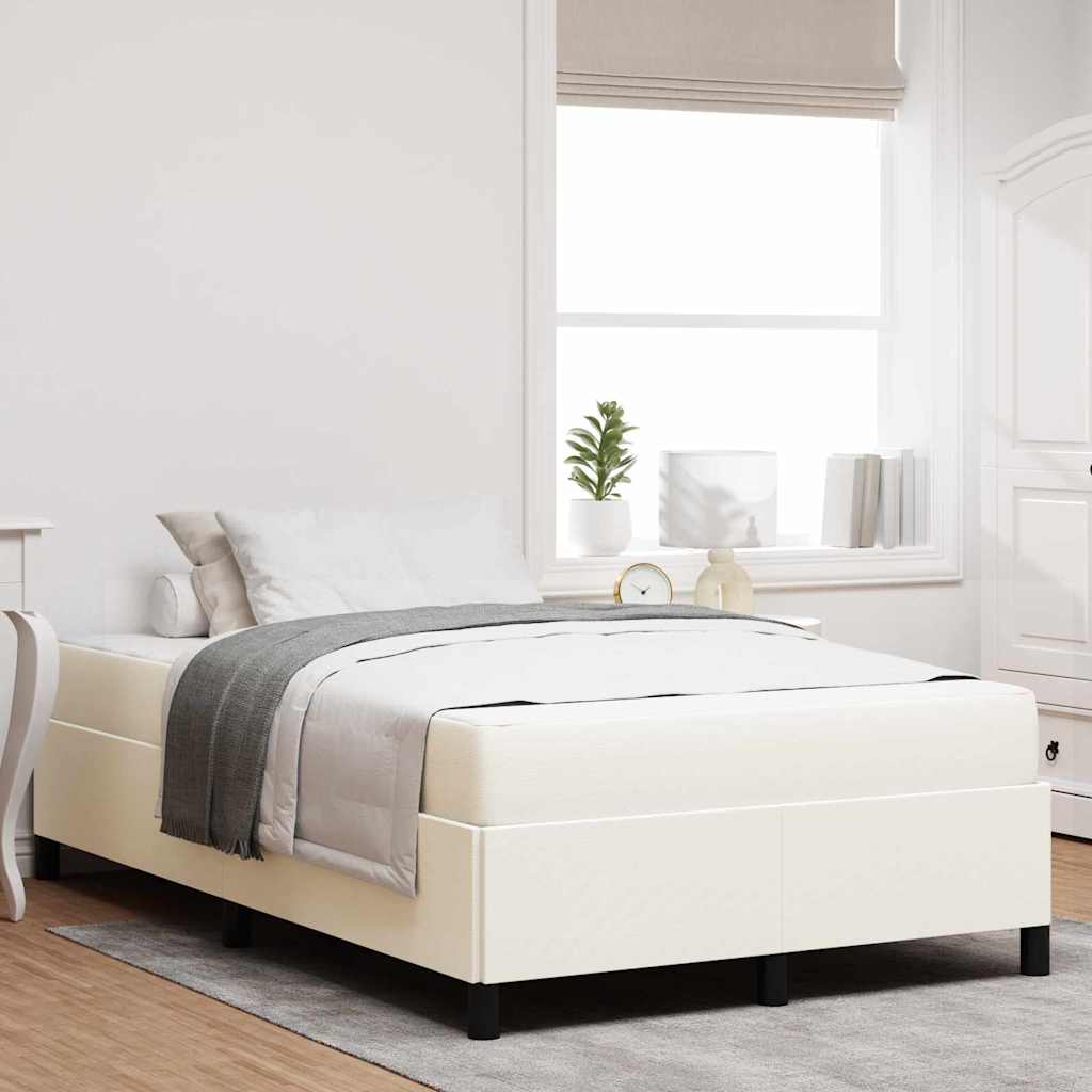 Bedframe met matras Crème 120 x 190 cm Stof