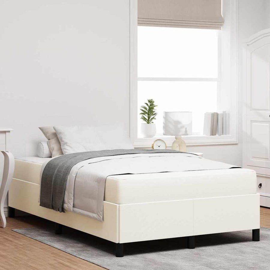 Bedframe met matras Crème 120 x 190 cm Stof