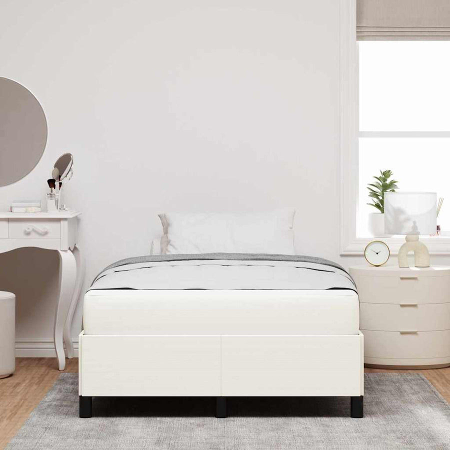Bedframe met matras Crème 120 x 190 cm Stof