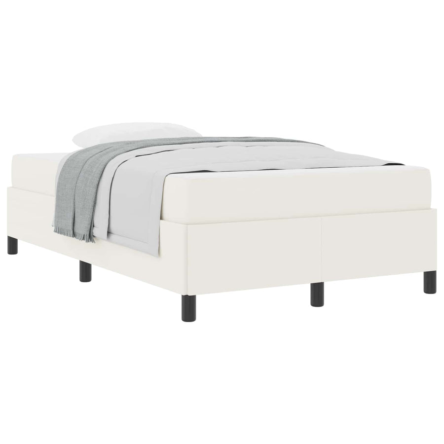 Bedframe met matras Crème 120 x 190 cm Stof