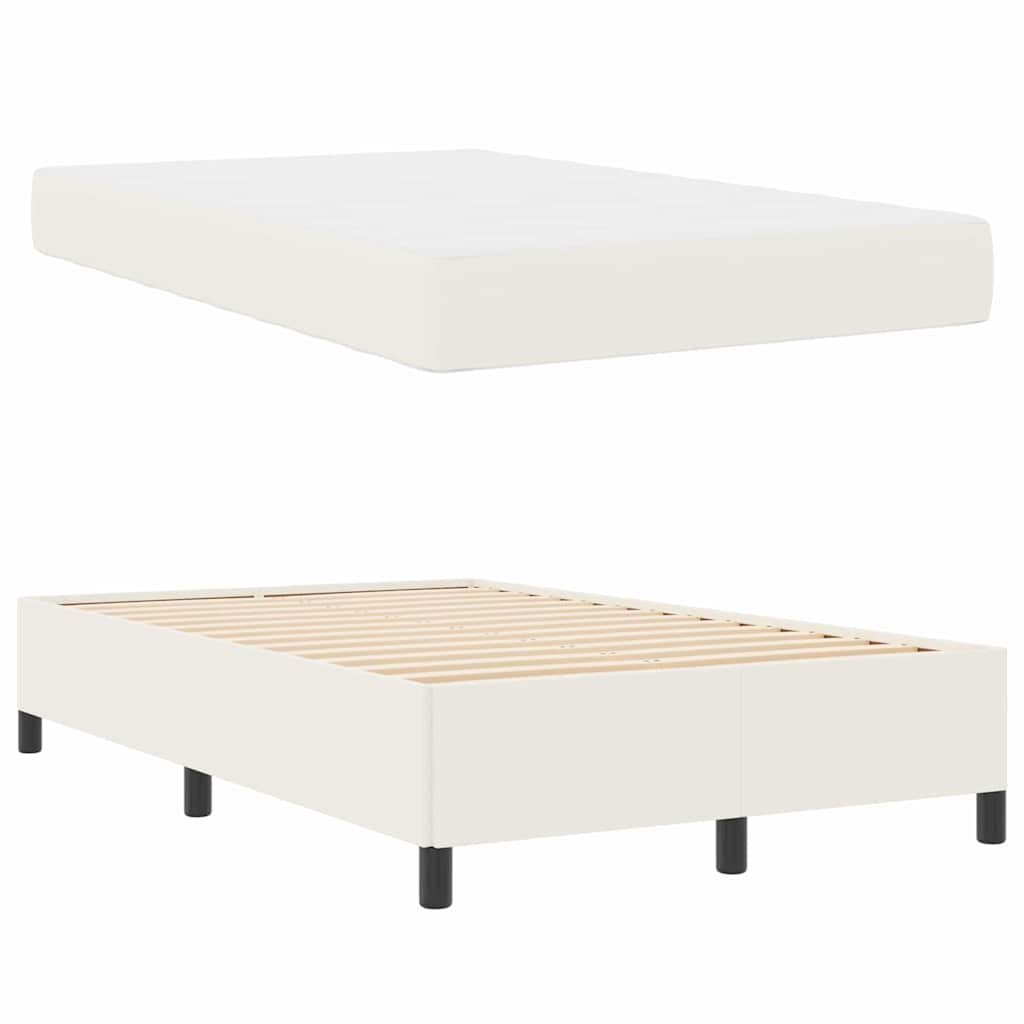 Bedframe met matras Crème 120 x 190 cm Stof