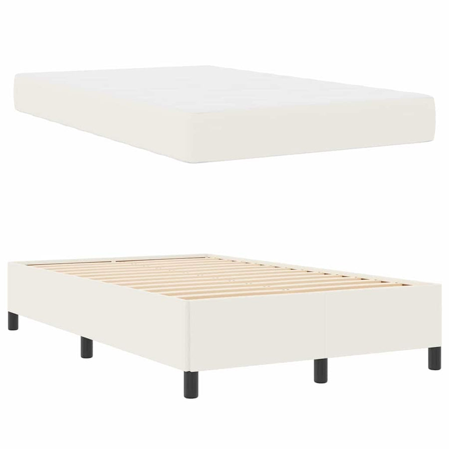 Bedframe met matras Crème 120 x 190 cm Stof