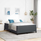 Bedframe met matras 140x200 cm donkergrijs katoen