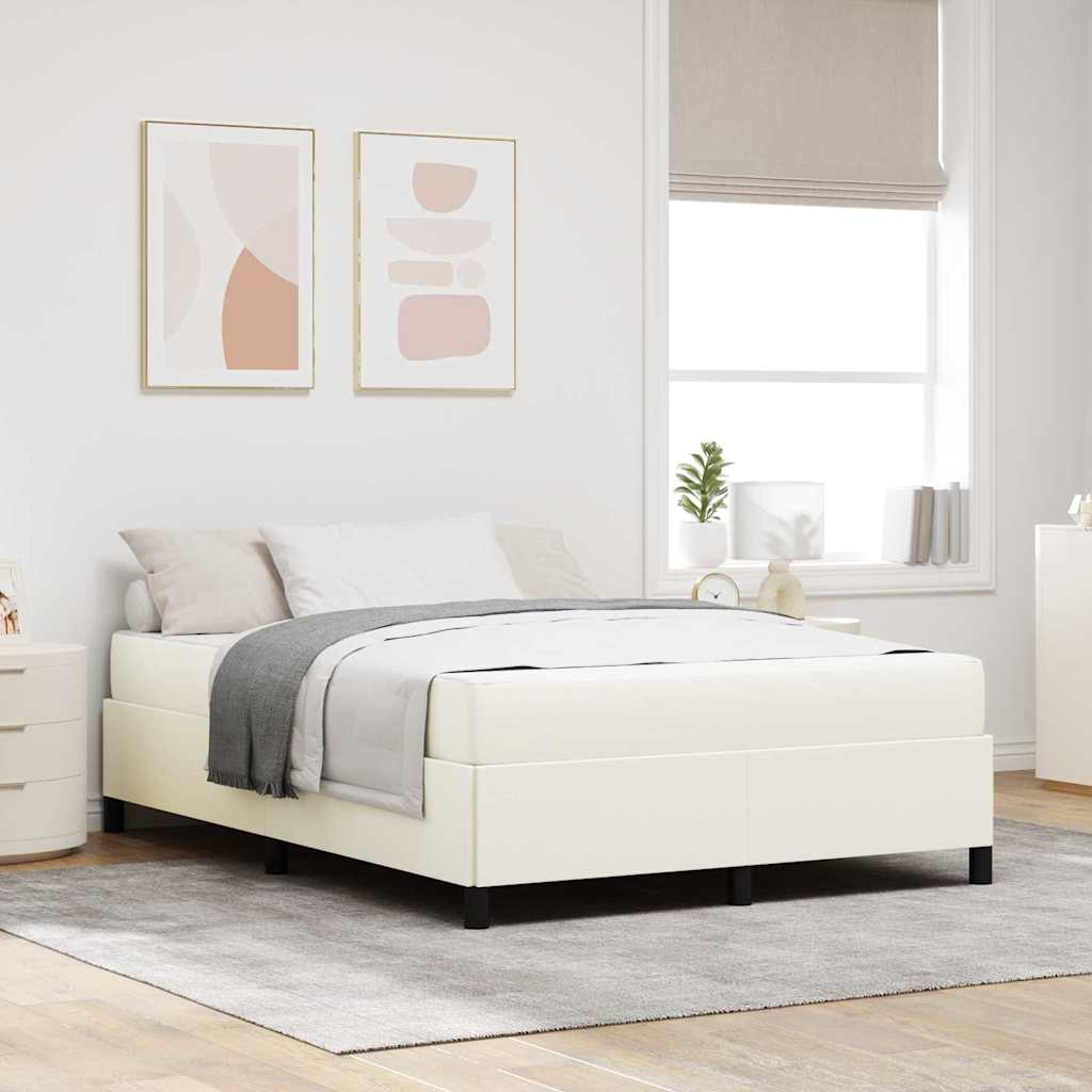 Bedframe met matras Crème 140 x 200 cm Stof