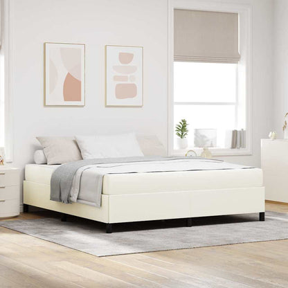 Bedframe Katoenen Stof 180 x 200 cm Crème