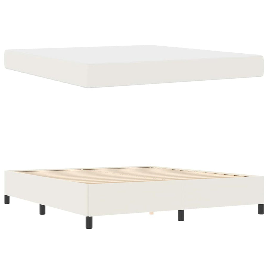Bedframe Katoenen Stof 180 x 200 cm Crème