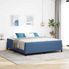Bedframe met matras 180x200 cm blauw stof