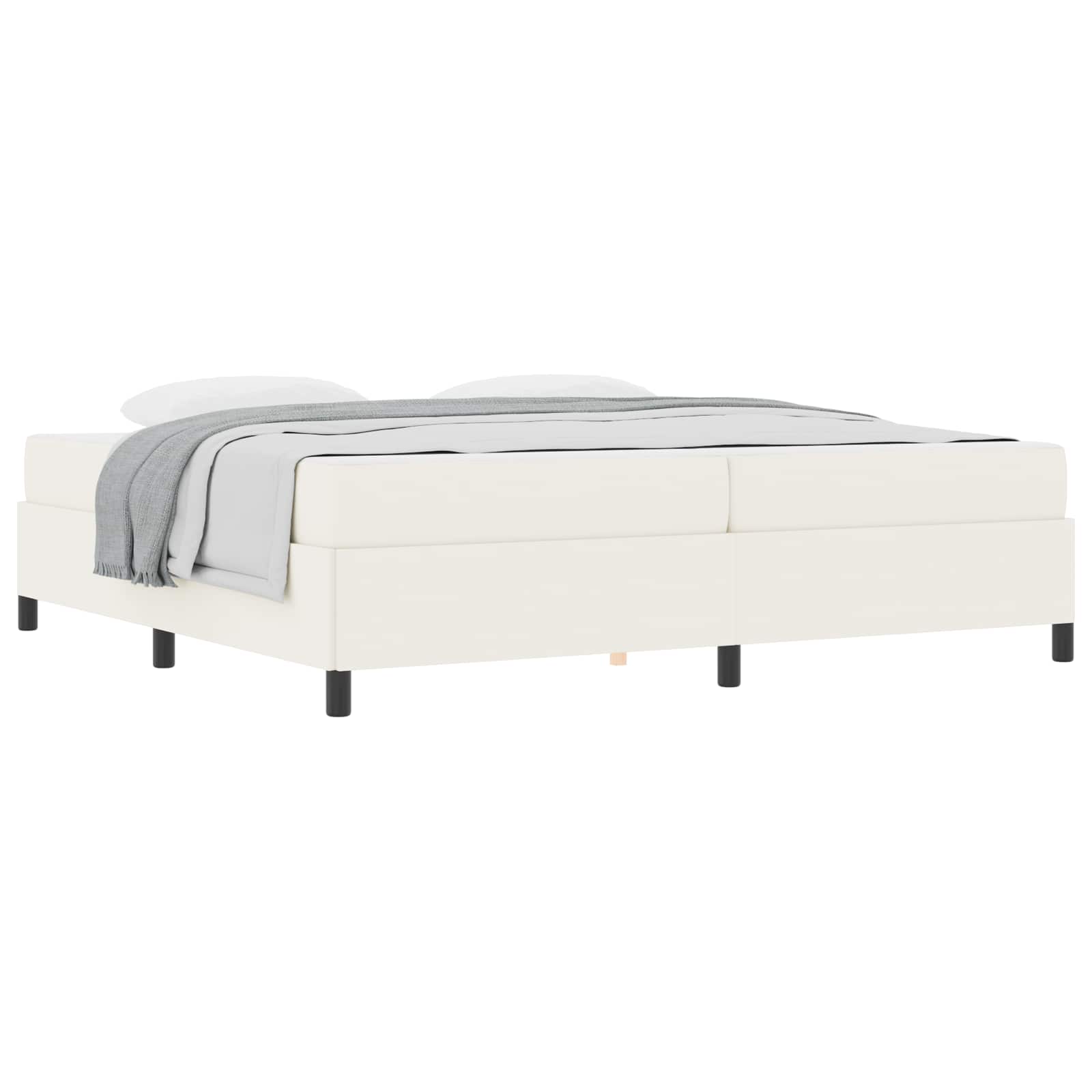 Bedframe met matras Crème 200 x 200 cm Stof