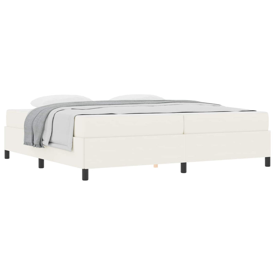 Bedframe met matras Crème 200 x 200 cm Stof