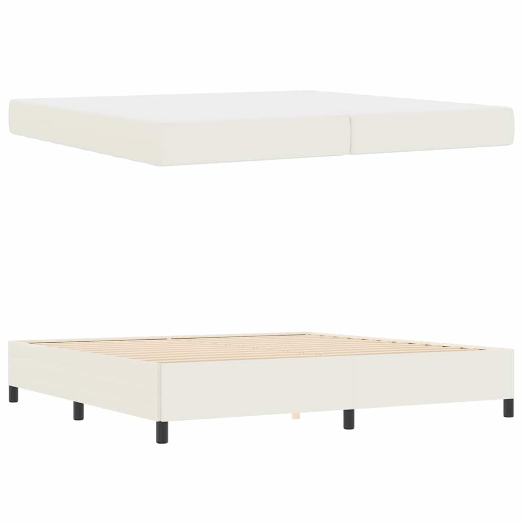 Bedframe met matras Crème 200 x 200 cm Stof