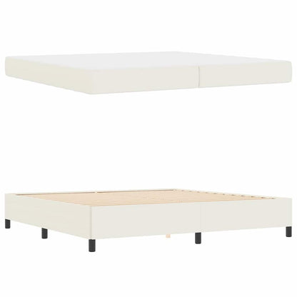 Bedframe met matras Crème 200 x 200 cm Stof