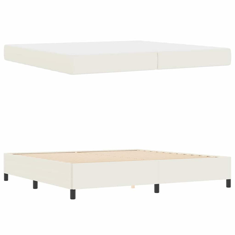 Bedframe met matras Crème 200 x 200 cm Stof