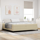 Bed Frame with Mattress Light Green Grey 200 x 200 cm Fabric