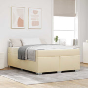Bedframe 140x200 cm stof crème