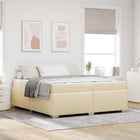 Bedframe met matras 180x200 cm stof crème