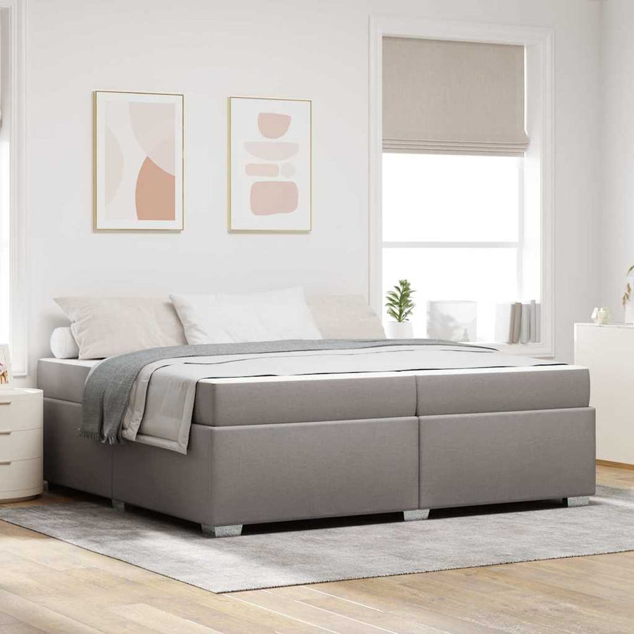 Bedframe met matras Taupe 200 x 200 cm Stof
