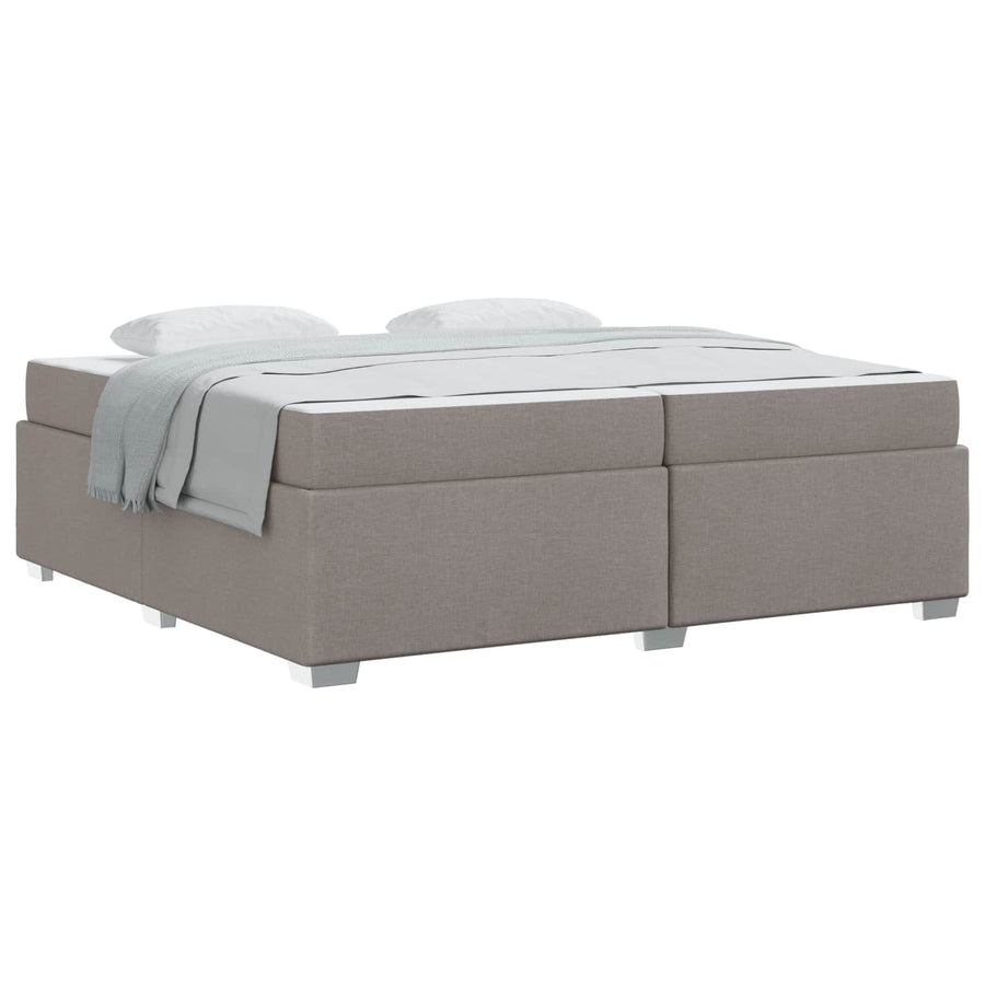 Bedframe met matras Taupe 200 x 200 cm Stof