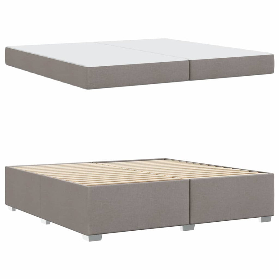 Bedframe met matras Taupe 200 x 200 cm Stof