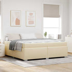 Bedframe met matras 200x200 cm crème stof