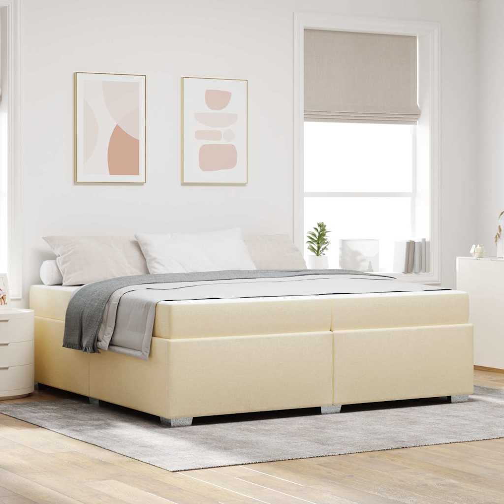 Bedframe Crème 200 x 200 cm Stof