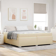 Bedframe met matras 200x200 cm crème stof