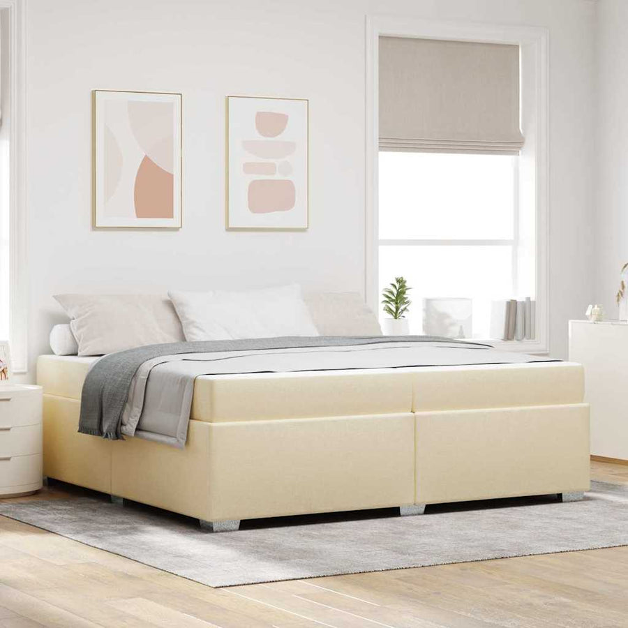 Bedframe Crème 200 x 200 cm Stof
