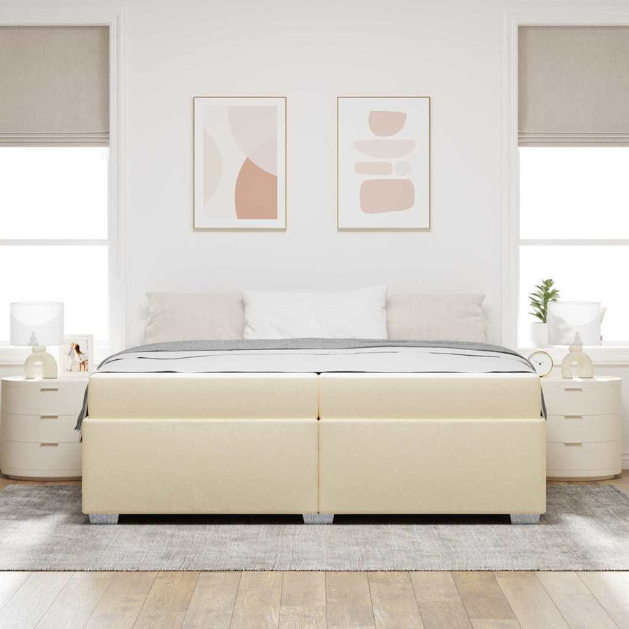 Bedframe Crème 200 x 200 cm Stof