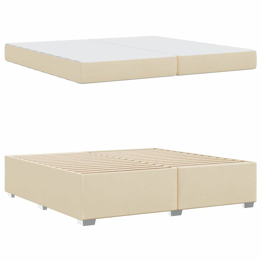 Bedframe Crème 200 x 200 cm Stof