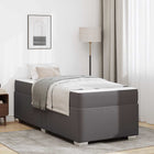 Bed frame with mattress Grey 80 x 200 cm Fabric