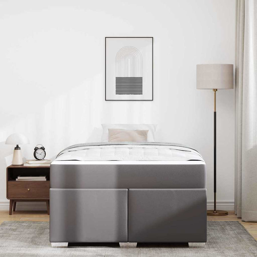 Bedframe Anders Grijs 120 x 190 cm Kunstleer