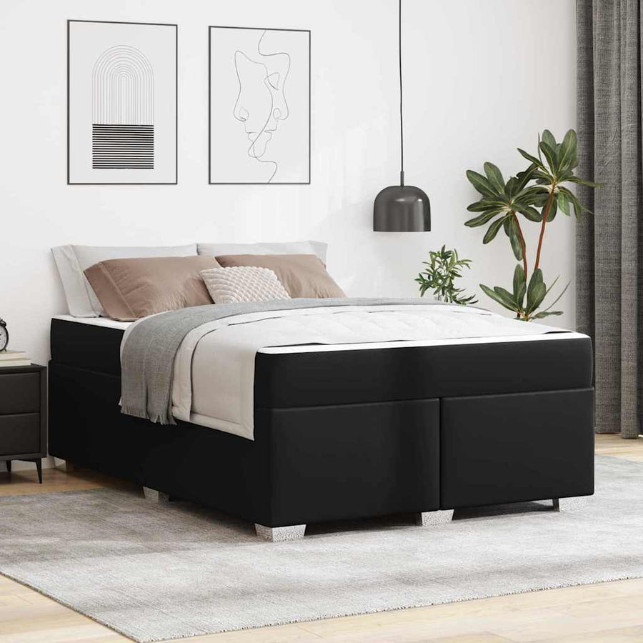 Bedframe Anders Zwart 140 x 200 cm Kunstleer