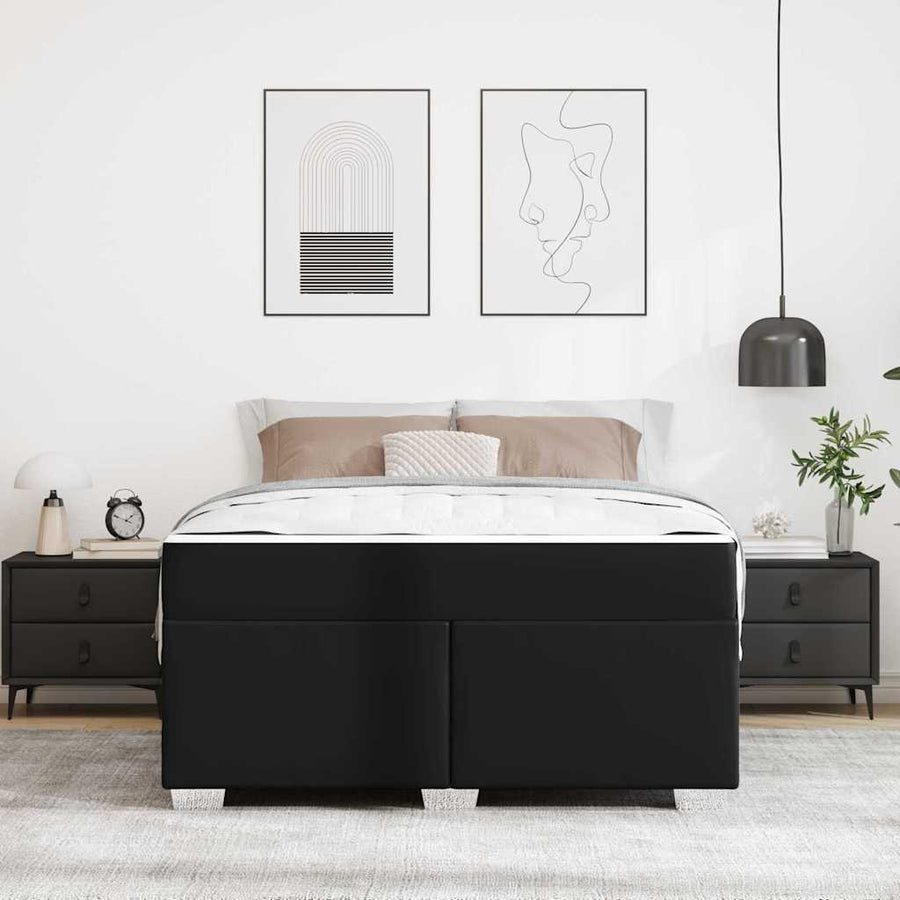 Bedframe Anders Zwart 140 x 200 cm Kunstleer