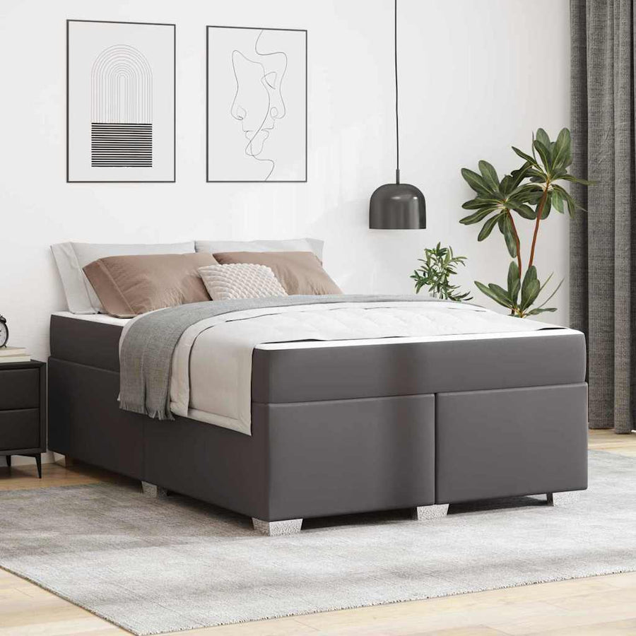 Bedframe Anders Grijs 140 x 200 cm Kunstleer