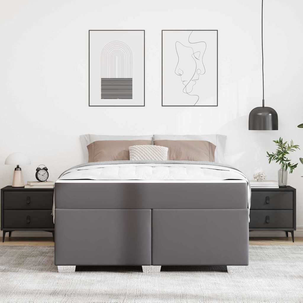 Bedframe Anders Grijs 160 x 200 cm Kunstleer