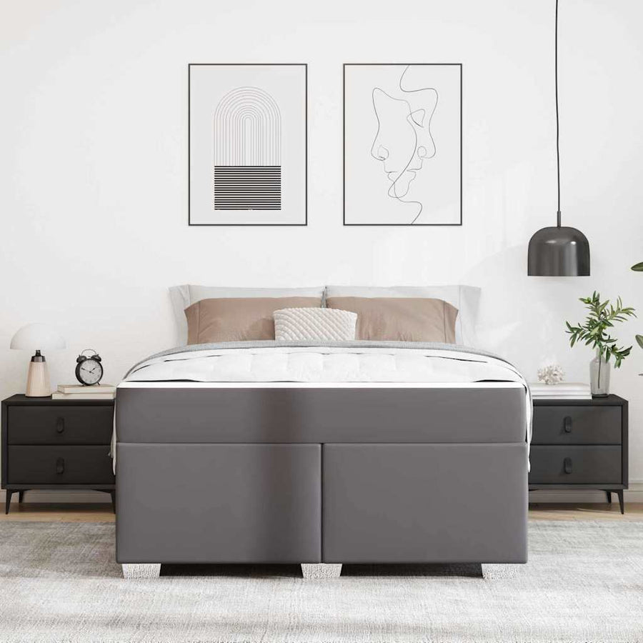 Bedframe Anders Grijs 160 x 200 cm Kunstleer