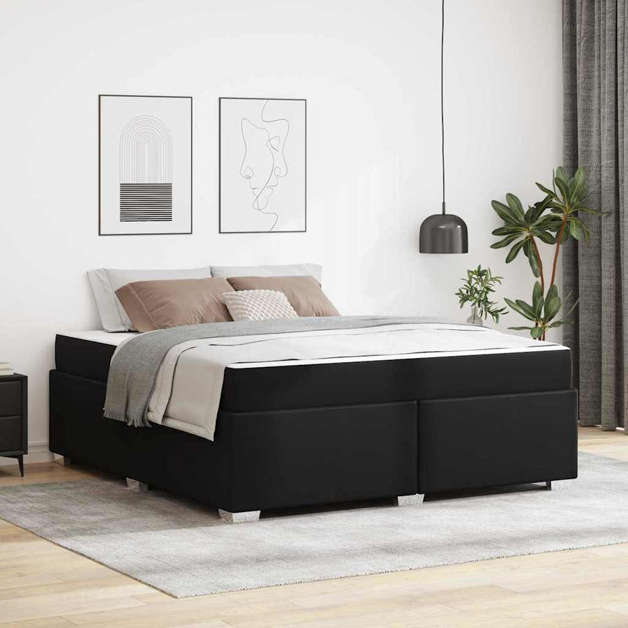 Bedframe Anders Zwart 180 x 200 cm Kunstleer