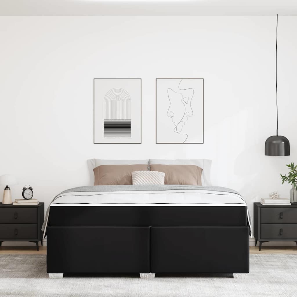 Bedframe Anders Zwart 180 x 200 cm Kunstleer