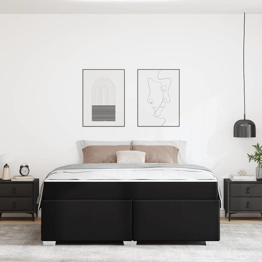 Bedframe Anders Zwart 180 x 200 cm Kunstleer