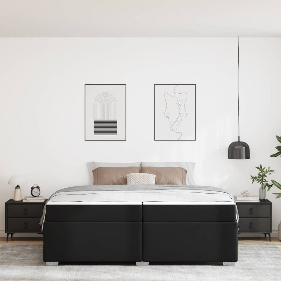 Bedframe Anders Zwart 200 x 200 cm Kunstleer