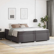 Bedframe met matras 200x200 cm grijs kunstleer