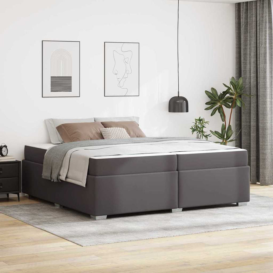 Bedframe Grijs 200 x 200 cm Kunstleer