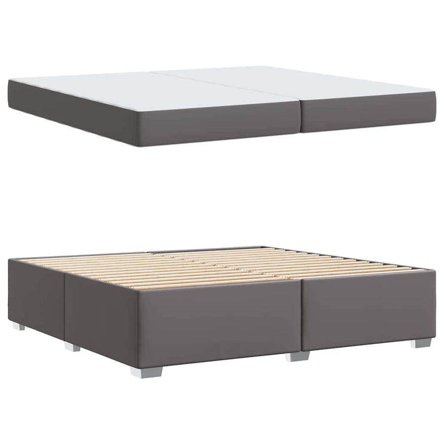 Bedframe Grijs 200 x 200 cm Kunstleer