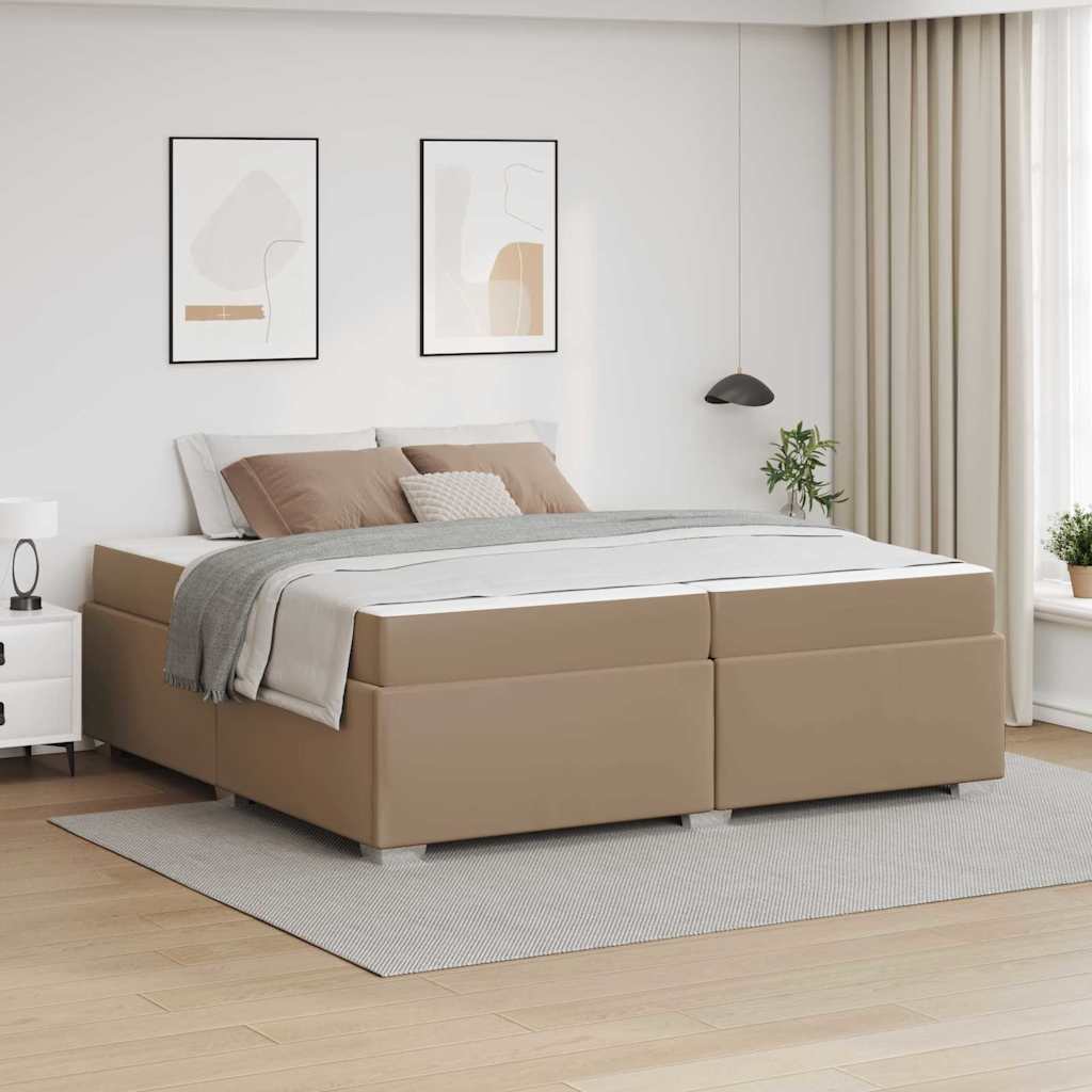 Bedframe met matras Cappuccino 200 x 200 cm Stof