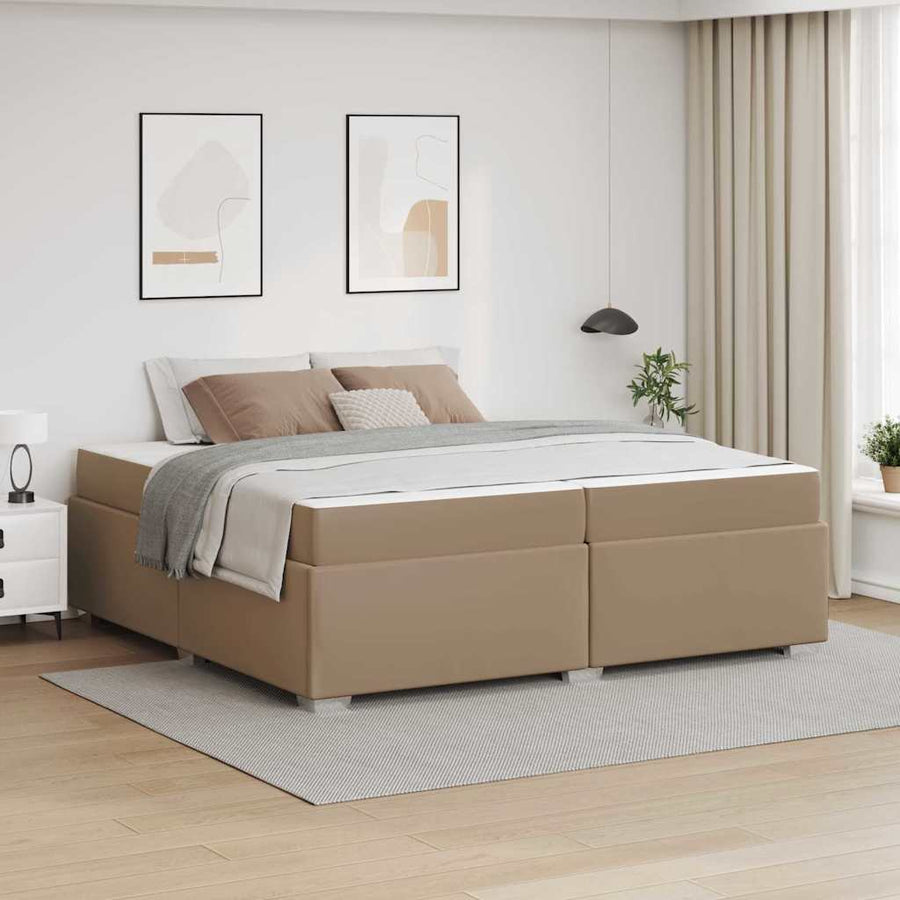 Bedframe met matras Cappuccino 200 x 200 cm Stof