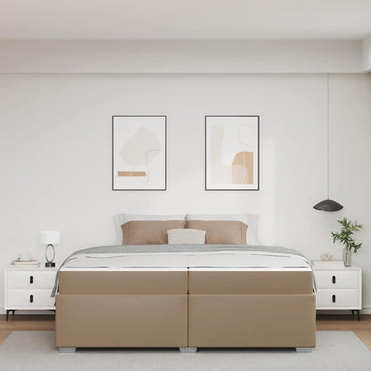 Bedframe met matras Cappuccino 200 x 200 cm Stof