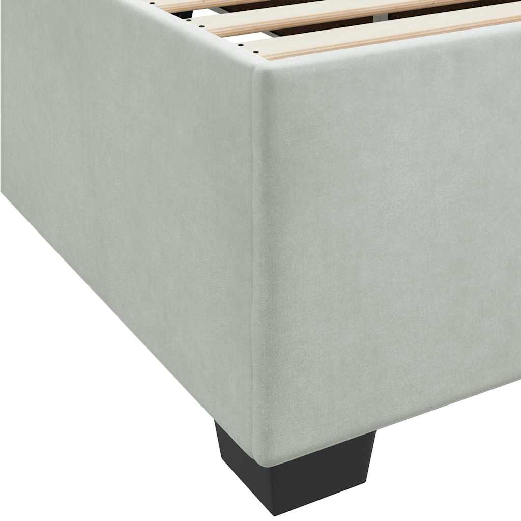 Bedframe met matras Anders Lichtgrijs 80 x 200 cm Fluweel