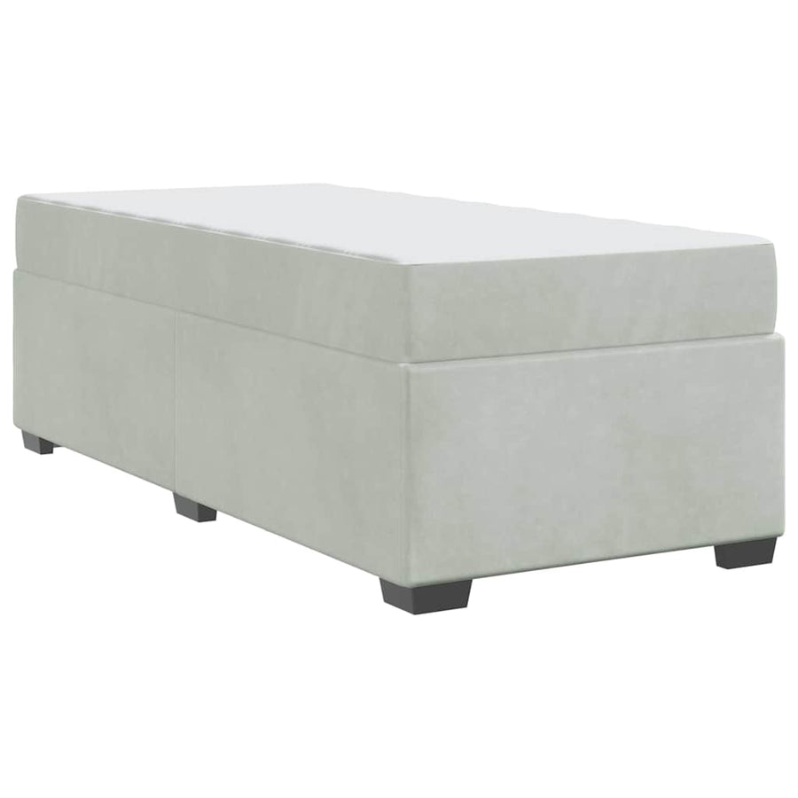 Bedframe met matras Anders Lichtgrijs 80 x 200 cm Fluweel